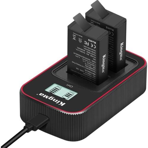 KingMa For GoPro Max Battery Fully Decoded Replacement Li-ion SPCC1B Battery USB LCD Dual Charger For GoPro Max Cameras