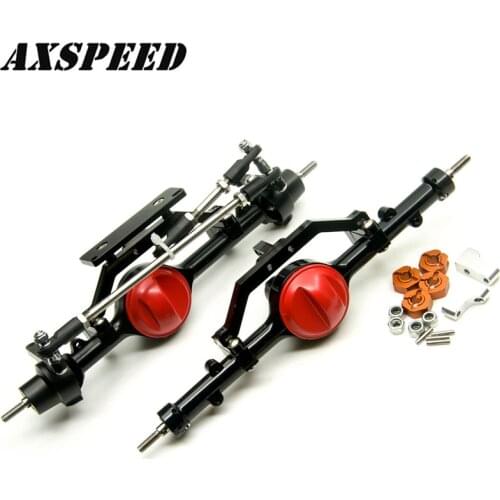 AXSPEED RC Car Front Rear Axles Aluminum Complete Axle with Screws for 1:10 Axial SCX10 D90 D110 Upgrade Parts
