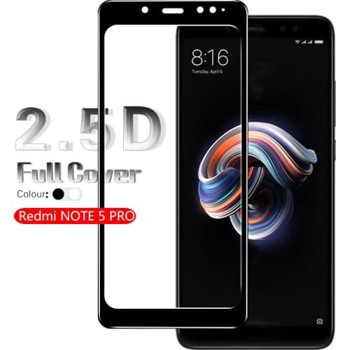 Colorful Full Coverage Tempered Glass For Xiaomi Redmi NOTE 5 PRO Screen Protector Film Glass Clear Front Cover Guard + Cloth