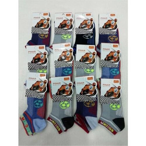 12'li Male Child Booties Socks Casual Cotton Booties socks Gray