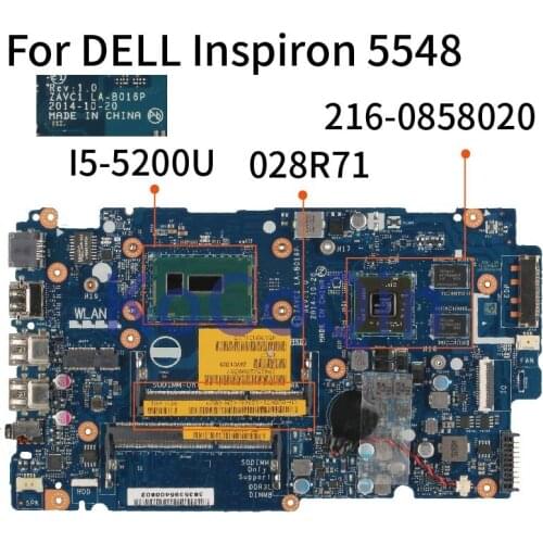 For DELL Inspiron 5547 5447 5448 5548 I5-5200U R7 M265 2GB Notebook Mainboard ZAVC1 LA-B016P 216-0858020 Laptop Motherboard DDR3