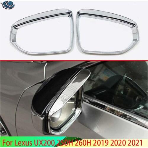 For Lexus UX200 250H 260H 2019 2020 ABS Chrome Rearview Mirror Rain Shade Rainproof Blades Car Back Mirror Eyebrow Rain