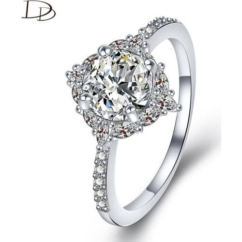 DODO Shining 8Mm AAA Zircon Stone Wedding Engagement Rings For Women Unique Fashion Design High Quality Jewelry Anillos Dm140