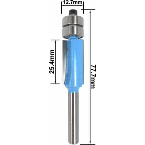 2pcs 1/4" Shank Flush Trim Router Bit Double Bearings Straight Bits Template Pattern Wood Milling Cutters End Dual MC01063