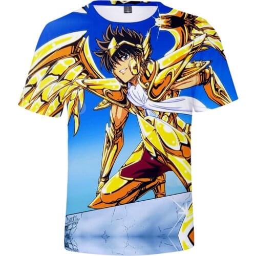 Anime Saint Seiya 3D Printed T-shirt Men Women Summer Hot Sale Casual Short Sleeve Tops Saint Seiya Printed Comfortable T Shirts