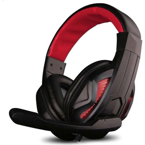 Gaming Headset with Mic and LED Light for Laptop Computer 3.5mm Wired Noise Isolation Volume Control Gaming Headphone