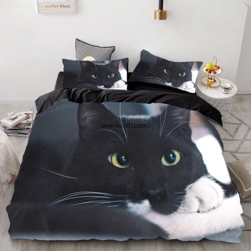 Kawaii Soft Pet Bedding Quilts and Set Bedding Twins Queen Duvet Cover Double Bed Comforters Children 3D Animal Cat Dog Bed Set