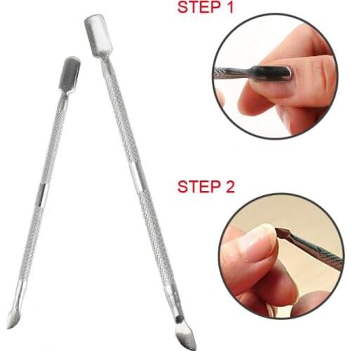 Cuticle Nail Pusher Spoon Remover Stainless Steel Manicure Pedicure Care Tool