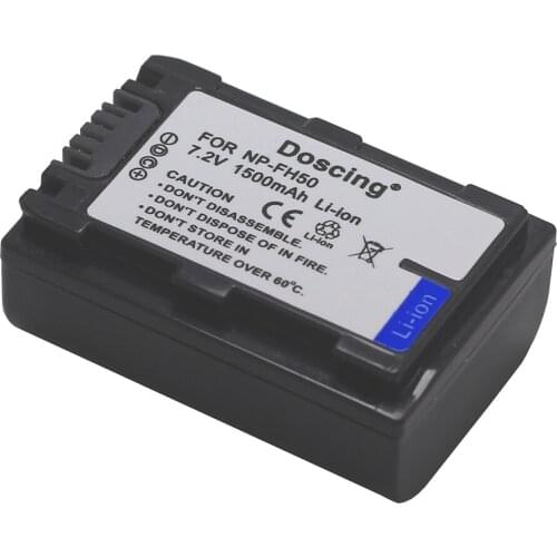 Doscing NP-FH50 NPFH50 NP FH50 Li-ion Camera Battery for Sony A230 A330 A290 A380 A390 HDR-TG1E TG3 TG5 TG7 DSC HX1 Wholesale