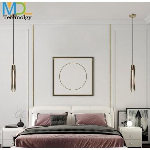 All-bronze post-modern light luxury chandelier, crystal dining bar, living room background wall, single head small chandelier