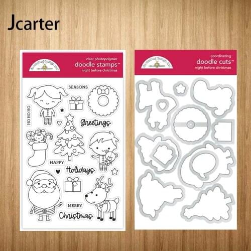 New Design Child Santa Claus Elk Metal Cutting Dies and Clear Stamps Craft Stencil Scrapbooking Album Paper Make Template Decor