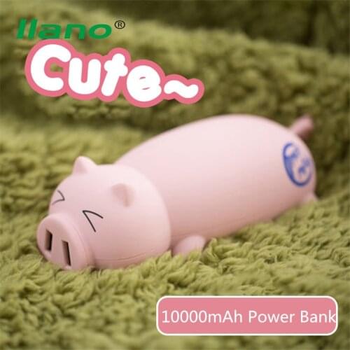 Cute 10000mAh Portable Power Bank For Xiaomi Kawaii Piggy USB Powerbank For iPhone Samsung Rechargeable Pocket