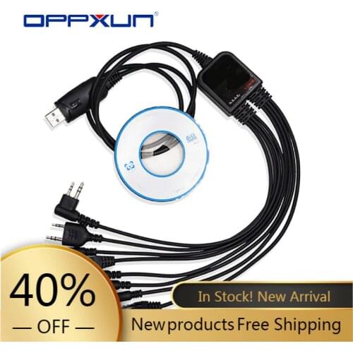 8 in 1 Multi-Functions USB Programming Cable with CD Baofeng Walkie Talkie UV5R UV82 for TYT Kenwood Motorola Yaesu HYT Radio