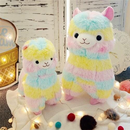 New rainbow Alpaca cute plush doll Alpaca plush doll childrens doll Gift toys for children girlfriend