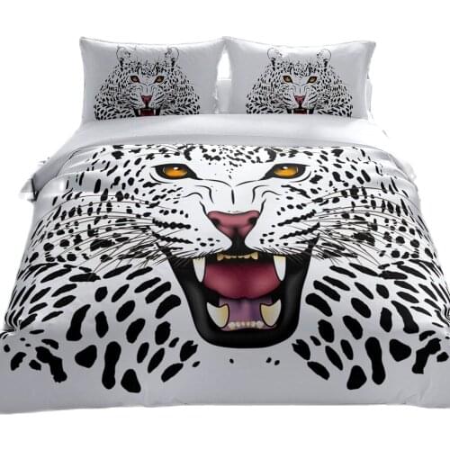 Leopard Design Bedding Set Adult Duvet Cover Sets Bedclothes Bed Queen Size Leopard Comforter Bedding Set