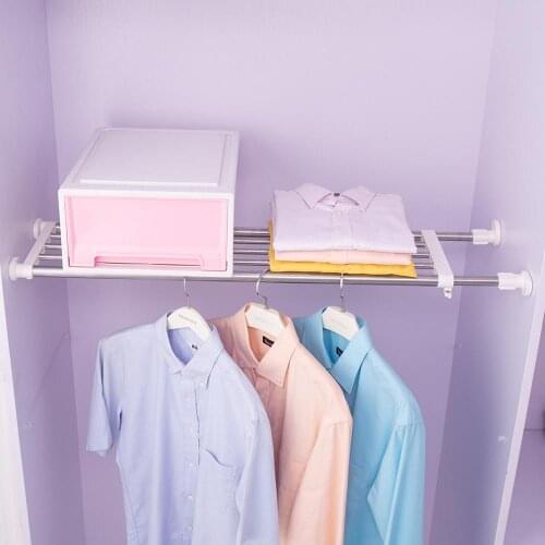 Expandable Closet Organizer Storage Shelf Wall Mounted Kitchen Rack Space Saver Wardrobe Telescopic Shelves Cabinet Holder Shelf
