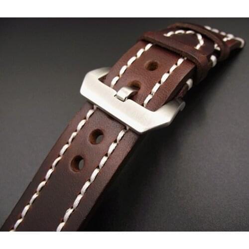 Wholesale 10PCS / lot High quality 18MM 20MM 22MM 24MM genuine leather handmade Watch band watch strap - GL091501