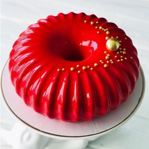 SHENHONG Thread Ring Mousse Moulds Pastry Baking Tools 8 Inch Food Grade Silicone Cake Molds Party Dessert Pan Bakeware Set