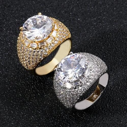 Bling Iced Out Rings For Men Women Gifts Micro Paved Cubic Zircon Personality Hip Hop Jewelry