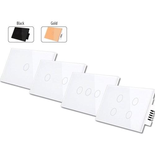 Light Switch luxury Wall Touch Sensor Switch US/EU Standard switch power Crystal Glass Switch Panel 1 way 100V-240V,50Hz/60Hz