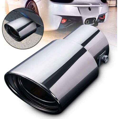 62MM Universal Chrome Car Auto Exhaust Pipe End Tip Muffler Rear Round Pipe Stainless Steel Mounting On 2.4inch Modified