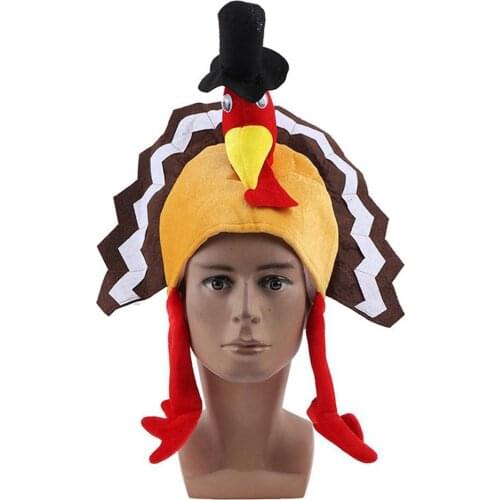 Funny Carnival Chicken Leg Hat Christmas Thanksgiving Decoration Festive Carnival Party Hat Turkey Hat Adult Cap W2U8