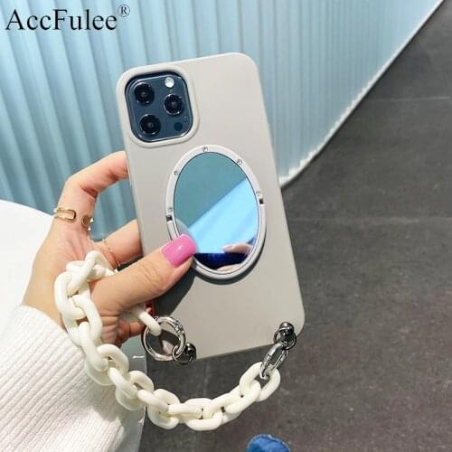 Mirror Stand Holder Case for Oneplus 9 Pro 8T 8 7T 7 6T 6 5T 5 One Plus Nord Protection Cover Bracelet Soft TPU Shell