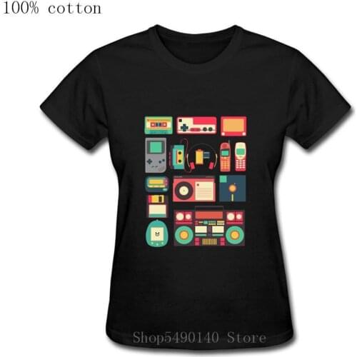 Retro TECHNOLOGY Girl TShirt Women 2019 Vintage Short Sleeve Cool Music Cheap Clothing Luxury Brand Male Techno T-Shirt Camiseta