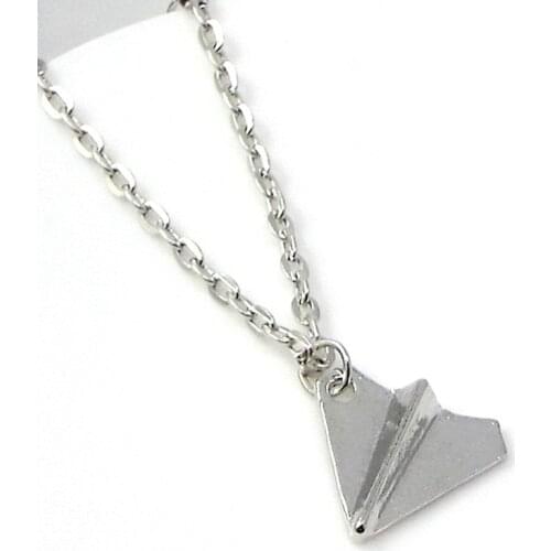 12pcs/pack Paper Plane Necklace, Aircraft Necklace, Airplane shape Pendant Necklaces