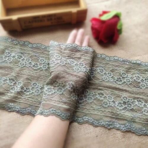 2meter 17cm Light Army green 3D Feeling Stretch lace trimming handmade underwear clothing decorative accessories X176