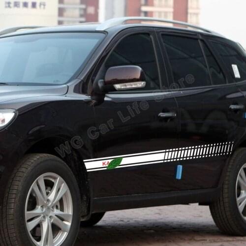 2 Pcs Self Adhesive Car Stickers for Hyundai Kauai Vinyl Film Cars Racing Sports Long Stripe Sticker Decoration Accessories
