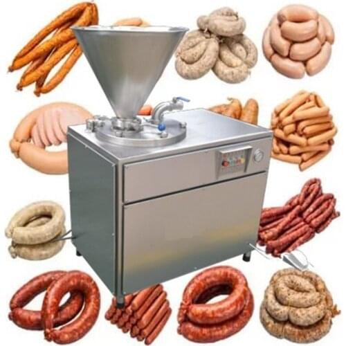 200-300KG/H Double Tube Stuffing Sausage Hydraulic Filling Machine Automatic Meat Ham Extruder Machine