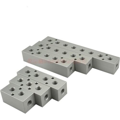 25x25mm 1/8" BSP Female 2 3 4 5 6 7 8 9 10 12 Ways 4-14 Ports Solid Aluminum Air Manifold Block Splitter