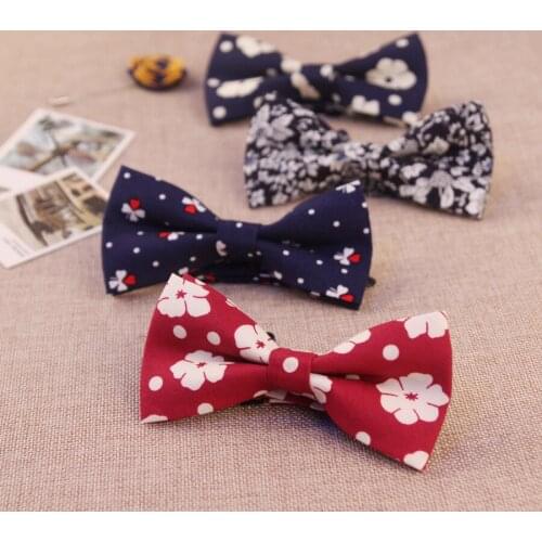 13colors Korean fashion designer high quality bow tie cotton flower floral paisley for women men wedding butterfly bowtie 50pcs