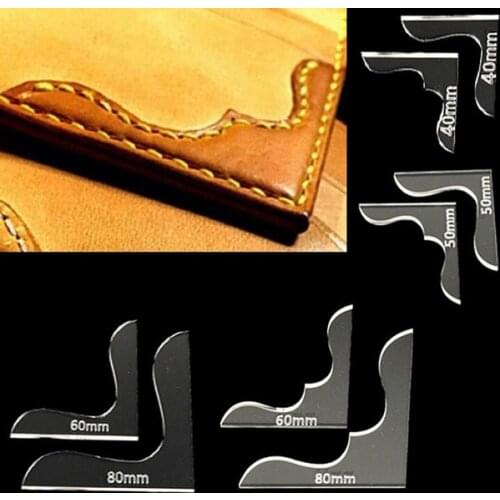 8pcs Leather Craft Acrylic Bag Wallet Corner Decoration Pattern Stencil Template