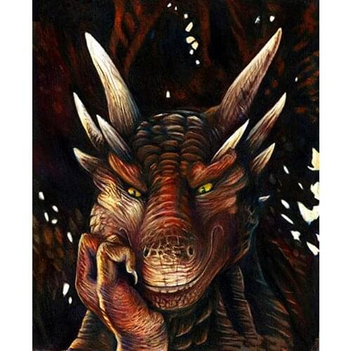 Full Animal Square/Round Drill 5D DIY Diamond Painting "Thinking Dragon"3d Rhinestone Embroidery Cross Stitch 5D Home Decor Gift