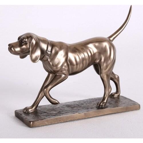 American retro bedroom decoration antique copper hound European luxury home study office decorations