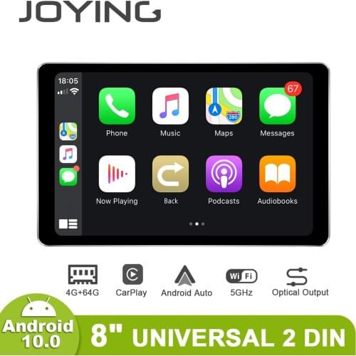 Joying Android 10 Car Radio Stereo 2 din 8” Universal Head Unit Car Multimedia Player Support Bluetooth DVR OBD2 Reverse Camera