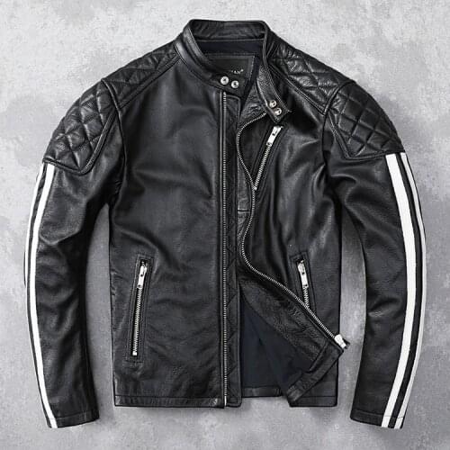 Free shipping.2020 new fashion leather jacket.mens quality cowhide coat.cool biker slim short leather clothing.wholesales