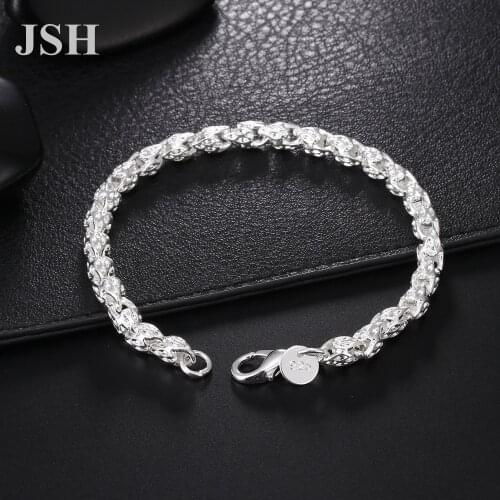Wholesale price Silver color chain for women Men lady noble nice bracelet fashion charm chain jewelry wedding , LH025