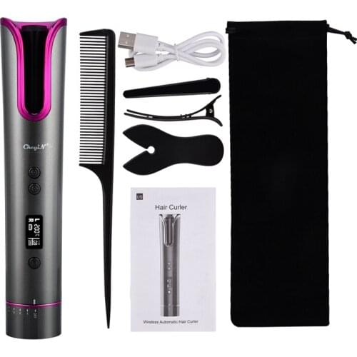 CkeyiN Air Curler USB Cordless Automatic Hair Curler Auto Wireless Curler USB Rechargeable Hair Waver Tongs Iron Curling Wand