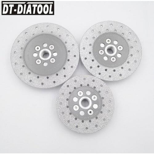 DT-DIATOOL 1piece Double Sided Vacuum Brazed Diamond Disc With 5/8-11 Flange Grinding Wheel Saw Blade for Granite and Concrete