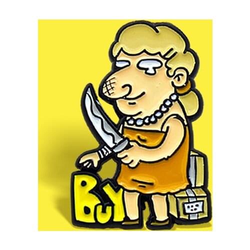 Women with Knives Enamel Pins BUY knives Knife Brooch and Pin Cartoon Lapel Pin Button Badges Charm Trendy Costume For Friends