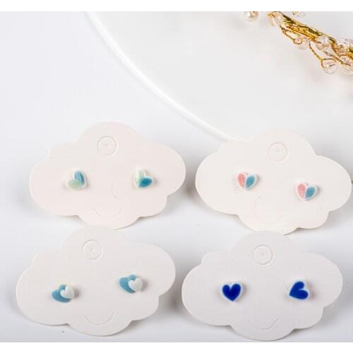 Small Cute Colorful Summer Ceramic Earrings Korean style Flower Bear Geometric Food Stud Earrings Set For Women #KZ411