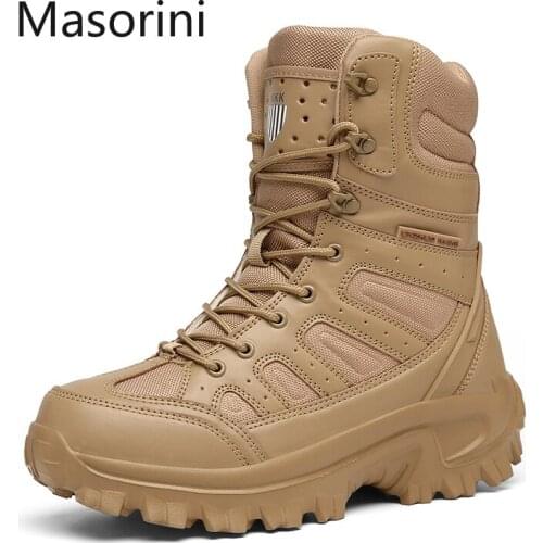 Fashion New Men Military Boots Quality Special Force Tactical Desert Boots Combat Ankle Boats Army Work Shoes Leather Snow Boots