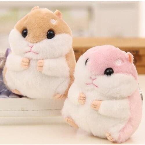 Fashion Plush Faux Rex Rabbit Fur Pompom Hamster Keychain Women Bag Charms Trinket Key Chains Ring Car Keyring Toy Party Gift