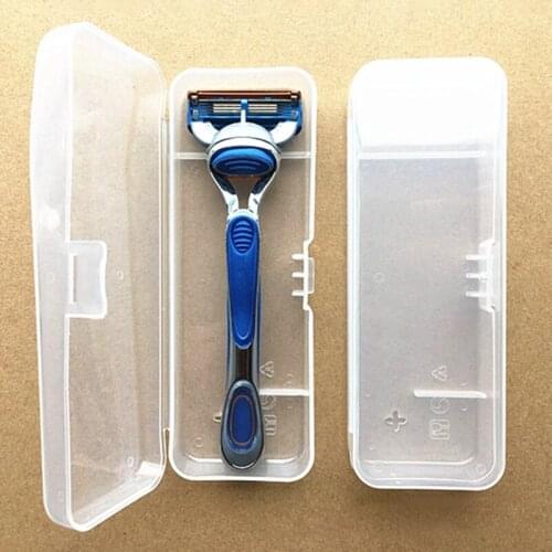 Mens Shaver Storage Box Portable Travel Razor Case Clear Plastic Razor Blades Holder Shaving Box Containers