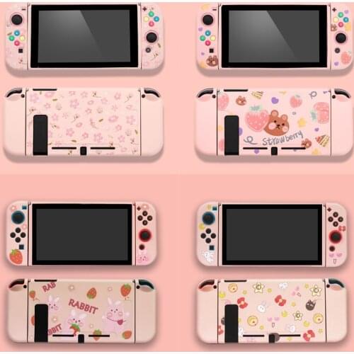 Soft TPU Skin Protective Case for Nintendo Switch NS Lite Mini Console Joy-Con Controller Protection Back Housing Shell Cover