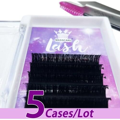 5psc/lot Easy Fan Lashes Extension Auto Fan Eyelash Extension 0.05/0.07 Eyelash Extension Volume Russian Matte Flowering Fan