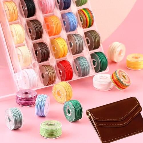 0.45/0.55/0.65mm Waxed Thread Set 25 Color Leather For Needlework Sewing Thread Craft Tool Accessories for Leather Crafts